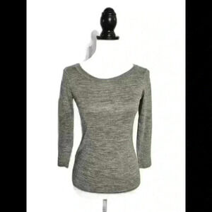 Stylish Gray Knitted Long Sleeve Top